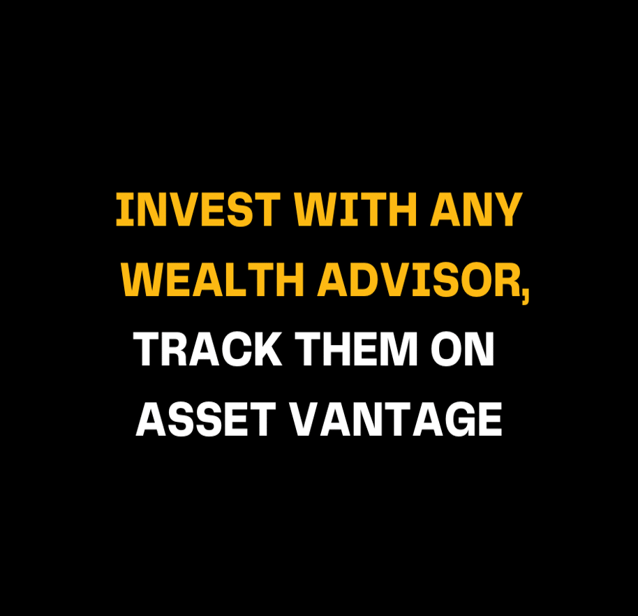 Asset Vantage helps users track investments from multiple wealth advisors. Image shows strong text encouraging centralized portfolio monitoring and improved wealth control.