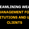 A black background with the phrase 'Streamlining Wealth Management for Institutions and UHNW Clients' in bold white and orange, reflecting the importance of optimizing wealth management for affluent clients.