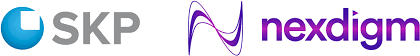 SKP-1-1 SKP and Nexdigm logos representing global advisory firms offering integrated, digital-first data managed services for businesses seeking scalable business transformation solutions